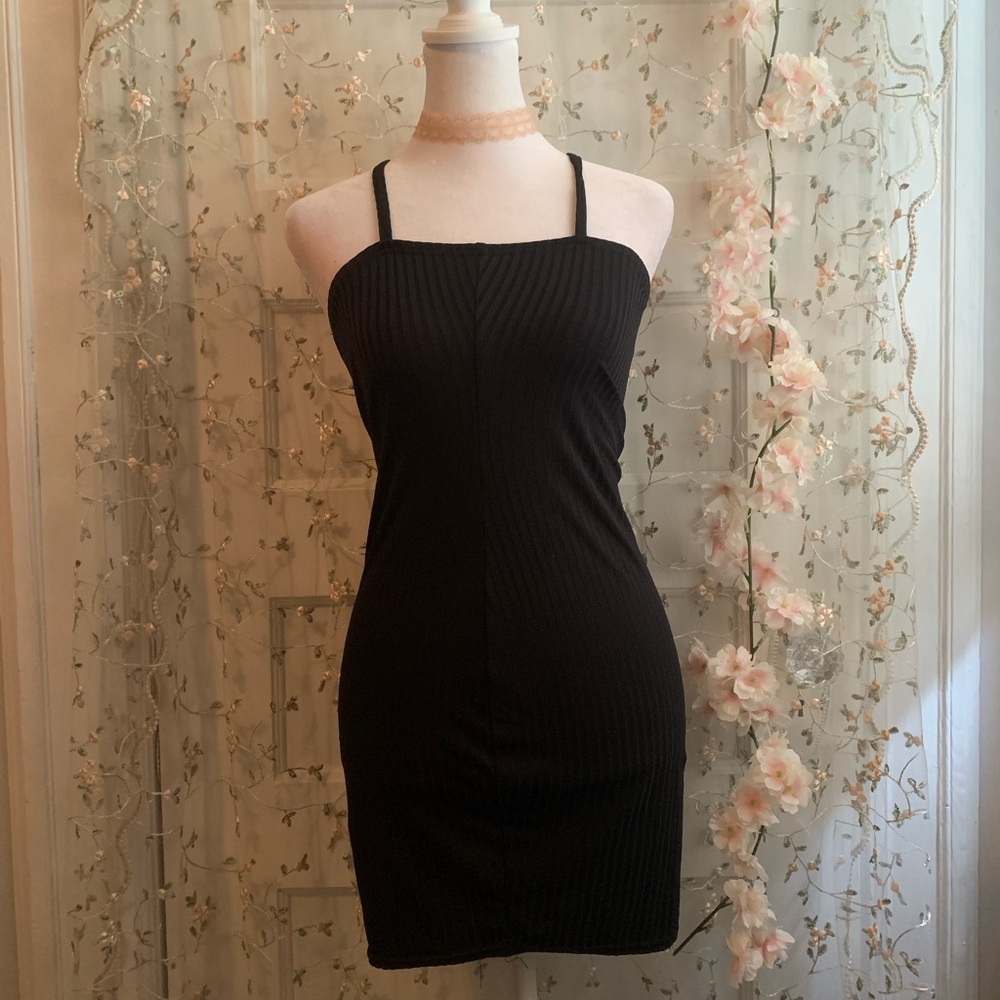 Nasty Gal black mini bodycon dress size 4
